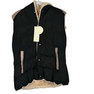 ZSHOW Black Button-Up Warm Vest Size Large